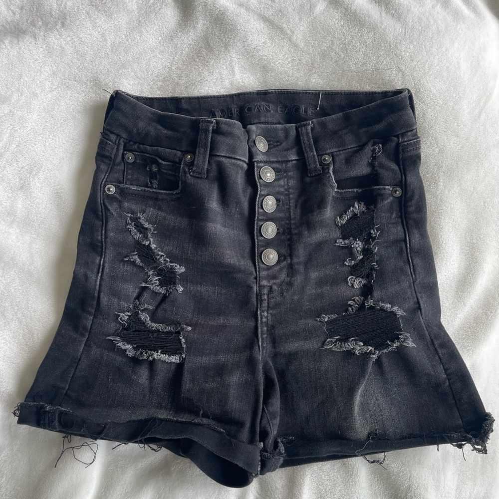 American Eagle High Rise Black Shorts